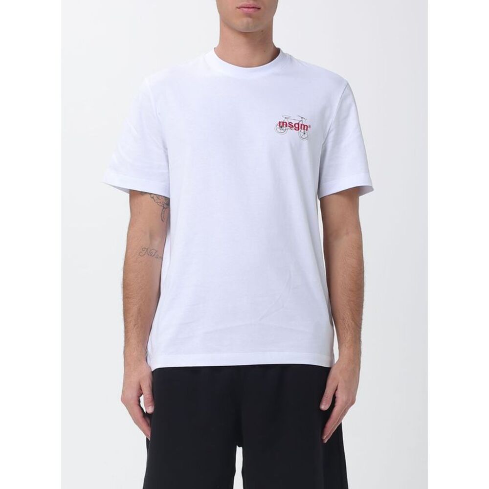 Msgm Men Cotton T-Shirt With Logo Msgm